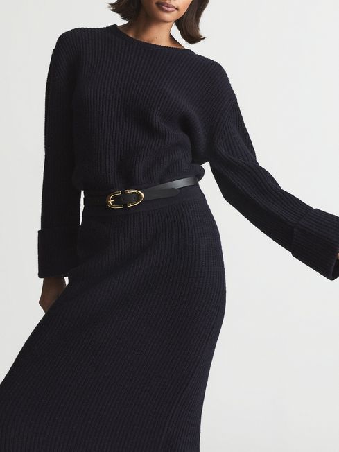 Reiss Jodie Knitted Cashmere Blend Midi Dress - REISS
