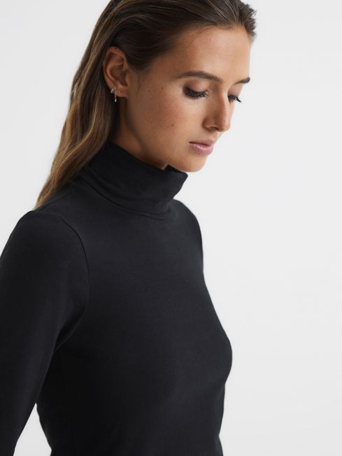 Reiss Phoebe Jersey Roll Neck Top - REISS