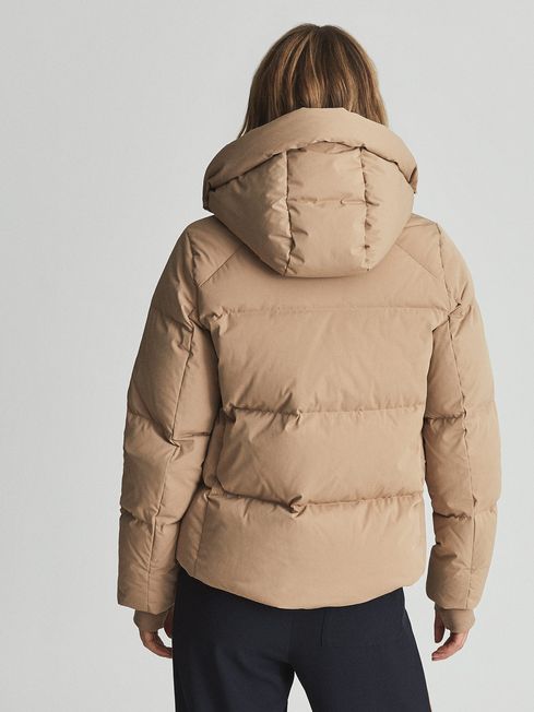 camel puffer coat womens