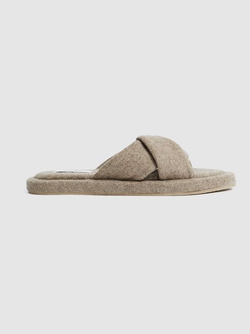 wool slide slippers