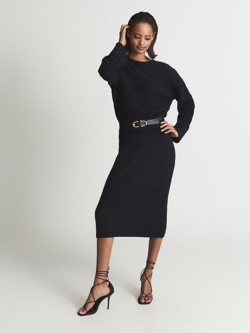 Reiss Jodie Petite Knitted Cashmere Blend Dress