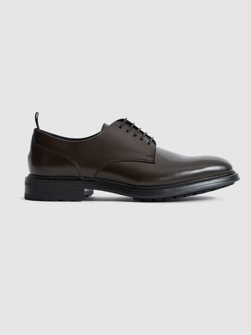 Reiss Brown Aden Leather Derby Shoes