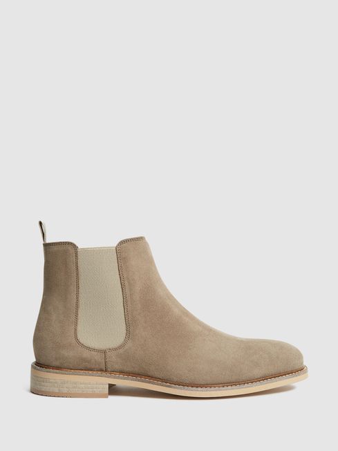 Reiss Stone Tenor Suede Leather Chelsea Boots