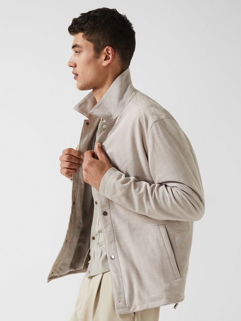 Reiss Off White Craven - Che Suede Coach Jacket