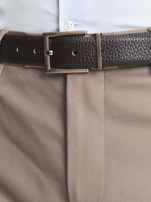 Reiss Brown/Black Archer Reversible Leather Belt