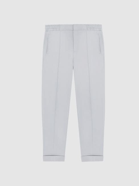 Reiss Airforce Blue Ramsay Pleat Front Tapered Trousers