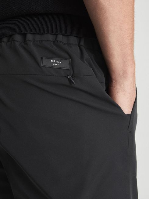 Reiss Black Mead Performance Cuffed Trousers