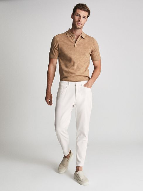 Reiss White Hammond Relaxed Fit Five Pocket Trousers