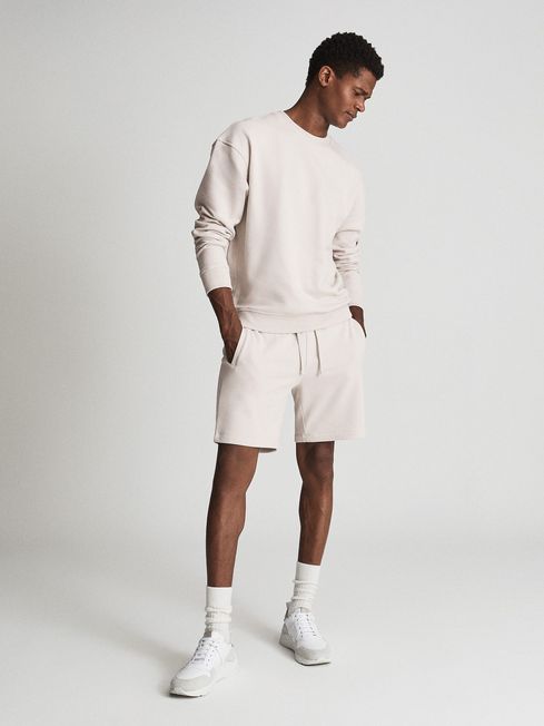 Reiss Off White Henry Garment Dye Jersey Shorts