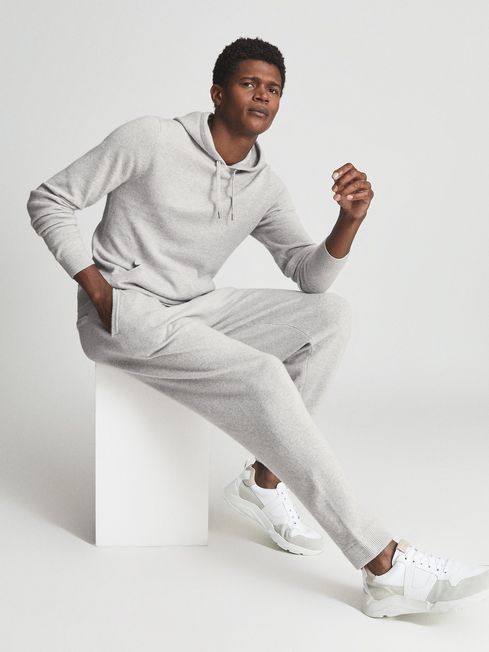 Reiss Soft Grey Manly Cashmere Blend Joggers