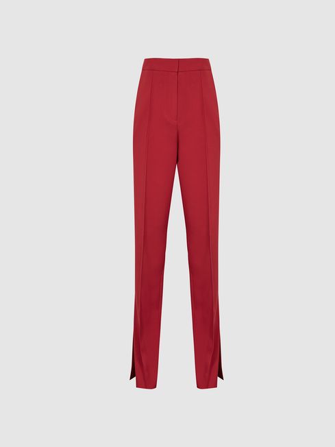 Reiss Red Leah Wide Leg Tailored Trousers