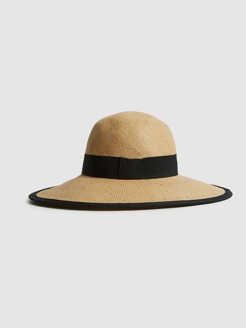 Reiss Natural Nina Christys' Raffia Wide Brim Hat
