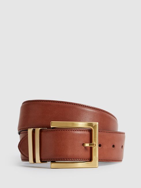 Reiss Tan Brompton Leather Belt