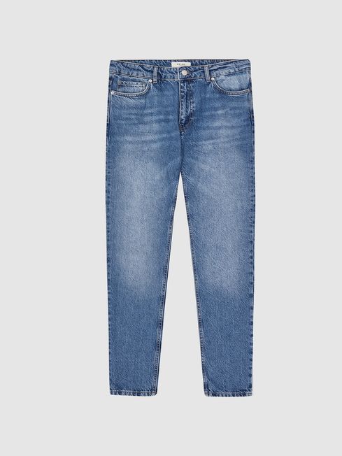 Reiss Blue Quay Tapered Slim Fit Jeans