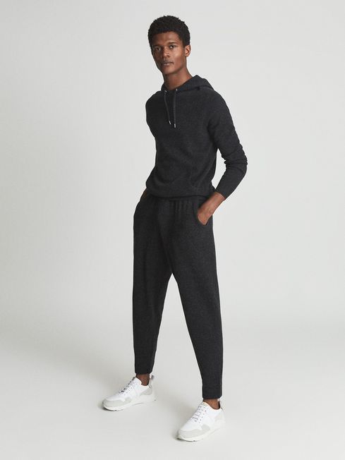 Reiss Charcoal Ruler 100% Cashmere Hoodie
