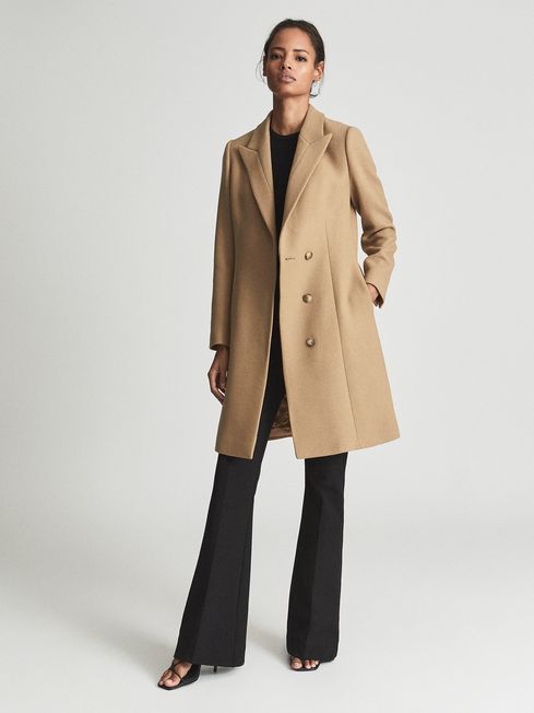 Reiss Camel Marlow Regular Wool-blend Coat