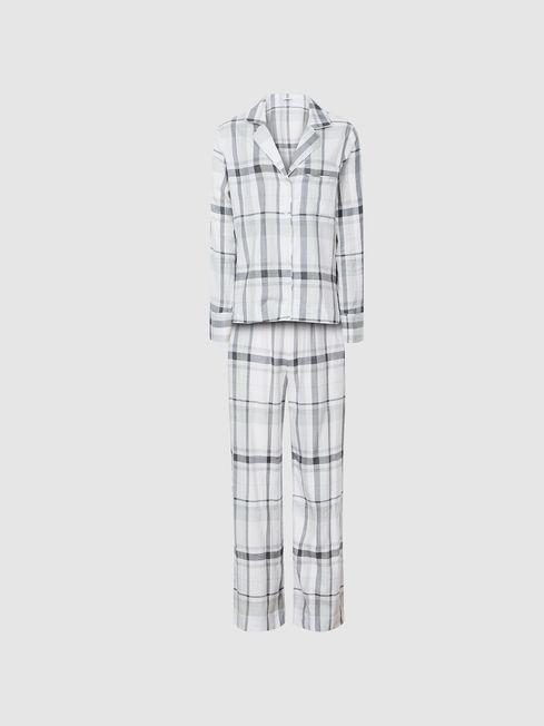 Reiss Grey Imogen Check Pyjamas