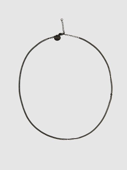 Reiss Black Asher Chain Necklace