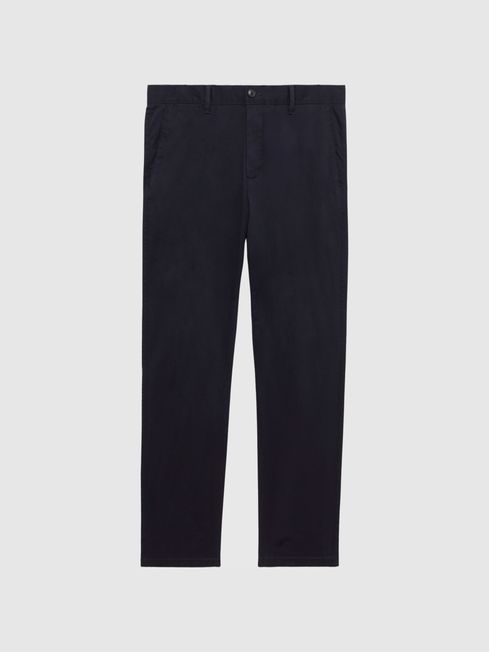 Reiss Navy Pitch Washed Slim Fit Chinos