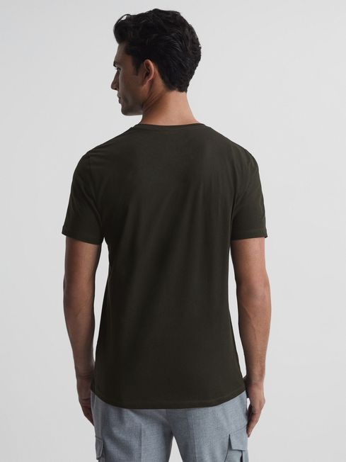 Reiss Oxidised Green Dayton V-neck T-shirt