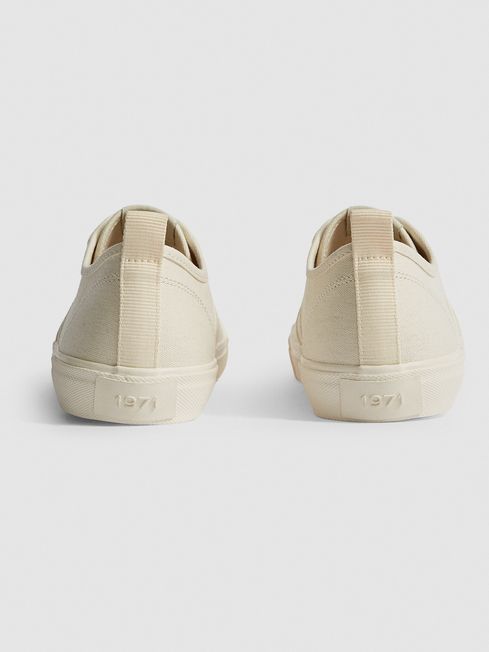 Reiss Off White Ryder Low Top Canvas Trainers