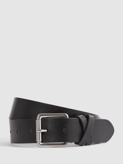 Reiss Black Annexe Leather Belt