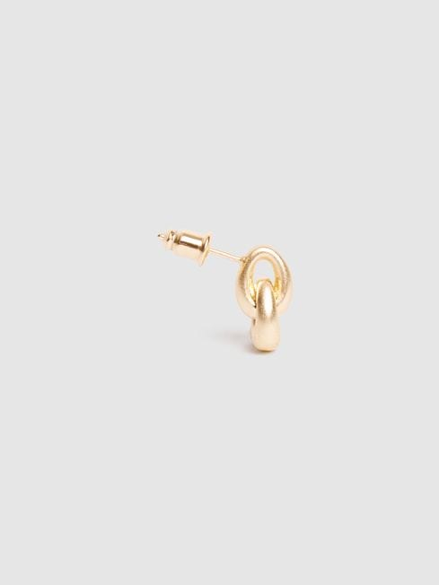 Reiss Brushed Gold Beatrice Knot Earrings