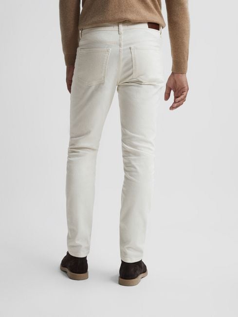 Reiss Ecru Santorini Tapered Slim Fit Stretch Jeans
