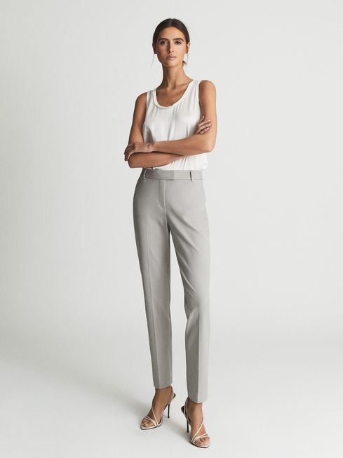 Reiss Mid Grey Joanne Slim Fit Tailored Trousers