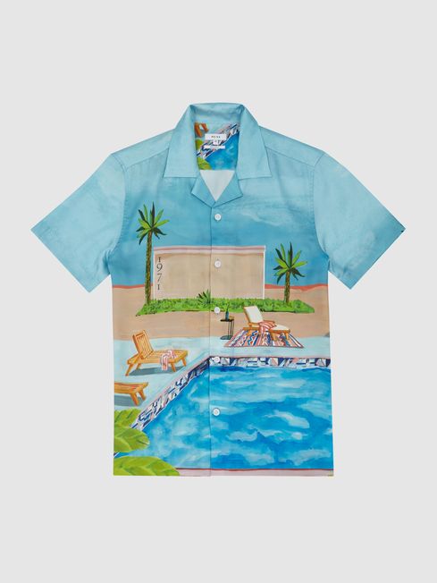 Reiss Multi Retreat Cuban Collar Shirt