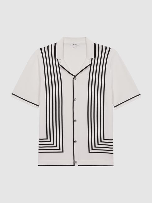 Reiss Ecru Purdy Striped Polo Shirt