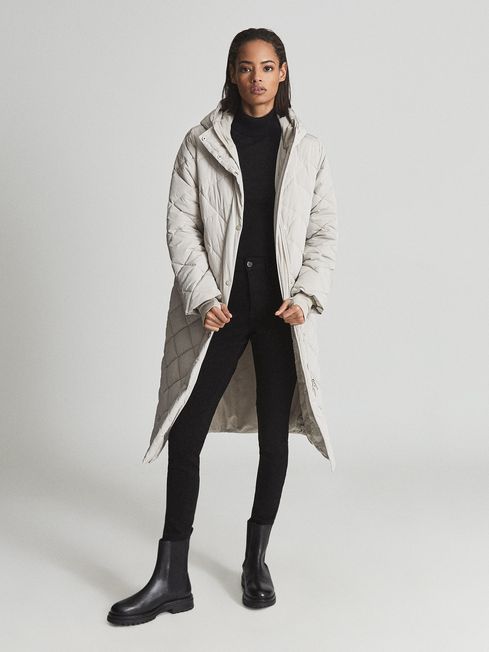 Reiss Stone Cami Quilted Puffer Coat