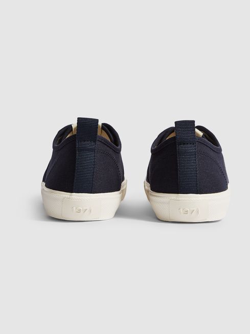 Reiss Navy Ryder Low Top Canvas Trainers