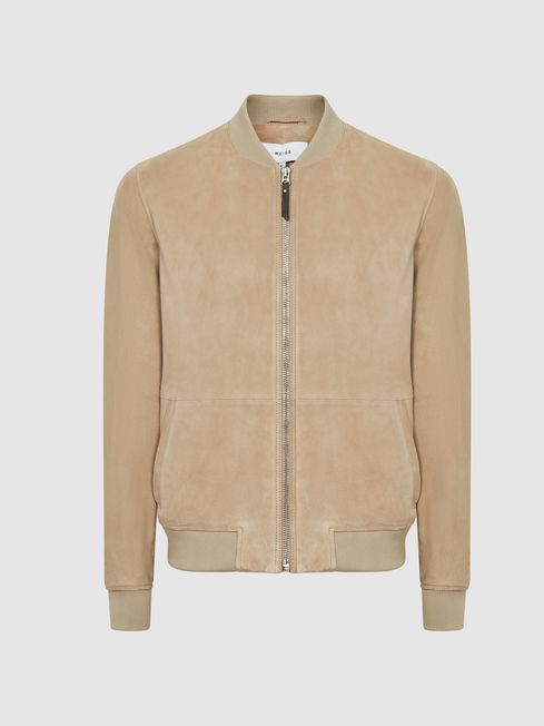 Reiss Dilan Suede Zip Through Bomber 