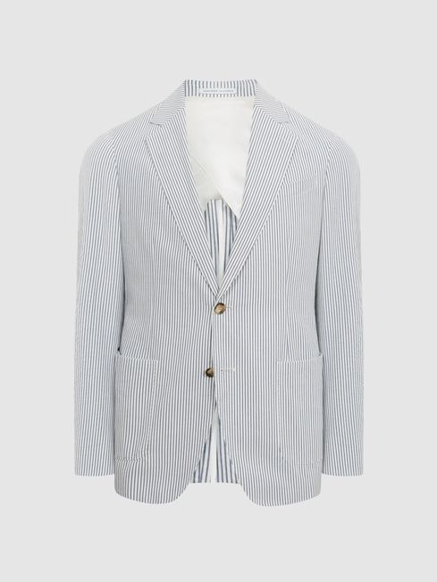 closed seersucker blazer
