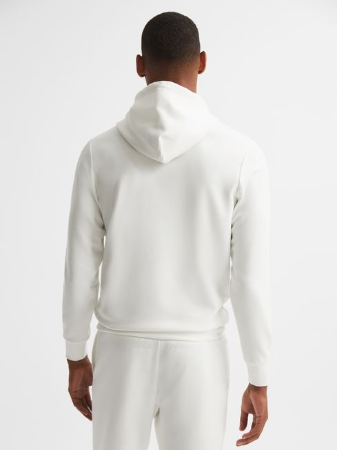Reiss White Finlay Castore Bonded Jersey Hoodie