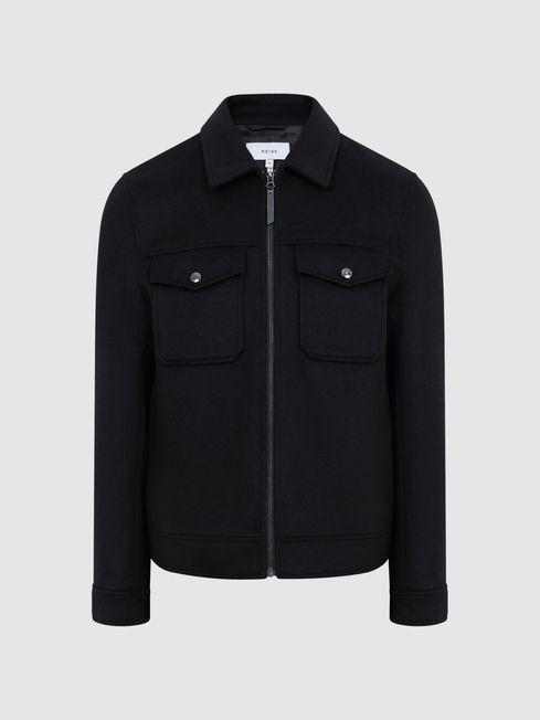 Reiss Peridoe Wool Trucker Jacket 