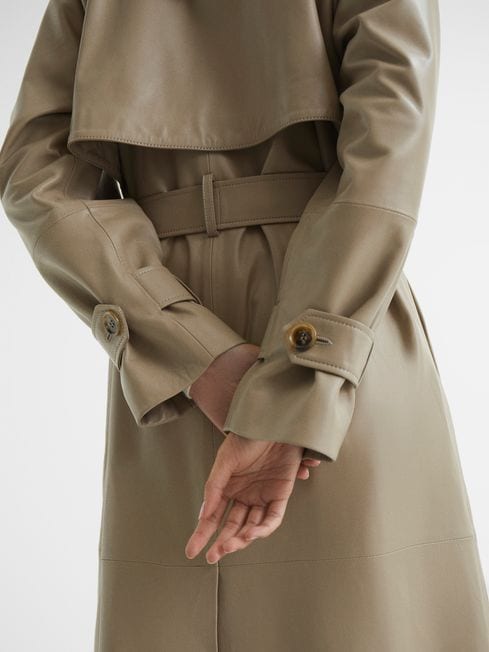Reiss Maya Leather Trench Coat | REISS USA