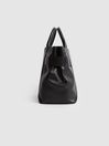 Reiss Black Alma Work Tote Leather Tote Bag