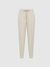 Reiss Neutral Molly Pinched Seam Joggers