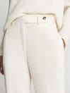 Reiss White Lana Regular Twill Cargo Trousers