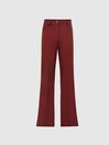Reiss Dark Red Flo Flared Trousers