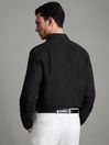 Reiss Black Ruban Linen Regular Fit Shirt