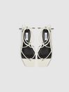 Reiss Off White Kali Flat Leather Strappy Wrap Sandals