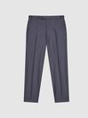 Reiss Airforce Blue Hiked Wool Mixer Trousers