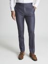 Reiss Airforce Blue Hiked Wool Mixer Trousers