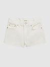 Reiss White Mila Junior Denim Shorts