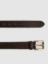 Reiss Dark Brown Albany Leather Belt