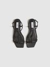 Reiss Black Bacton Flat Sandals