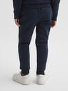 Reiss Navy Clark Senior Embroidered Jersey Joggers